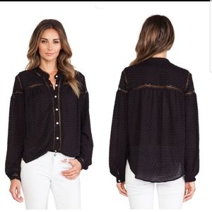 Free People Black Every Day Every Girl Blouse